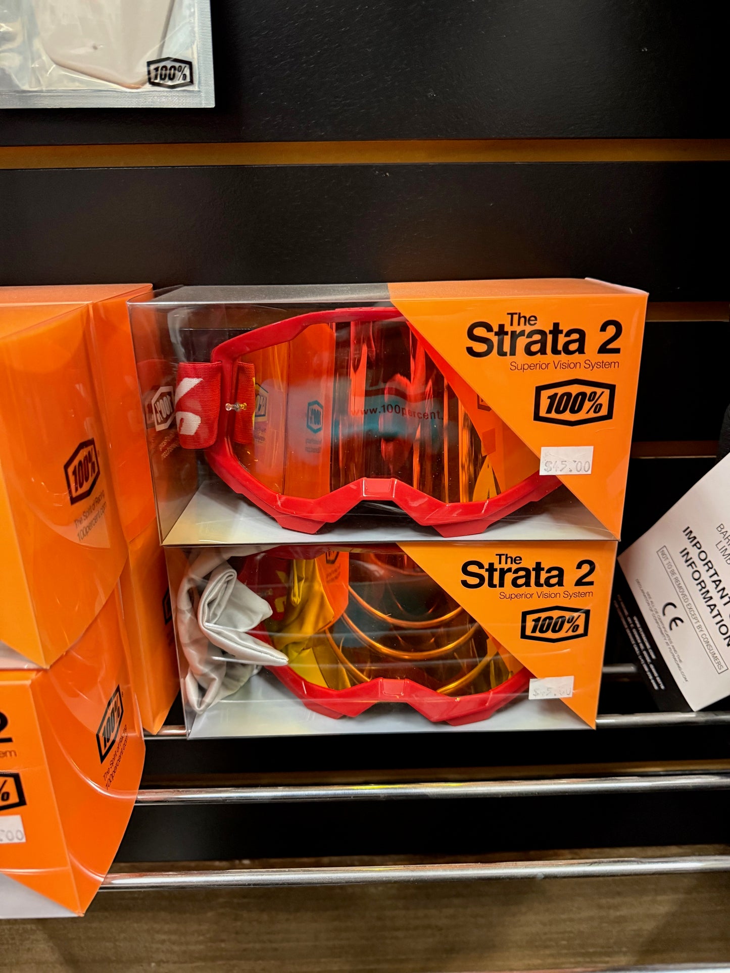 Red 100% Strata 2 goggles