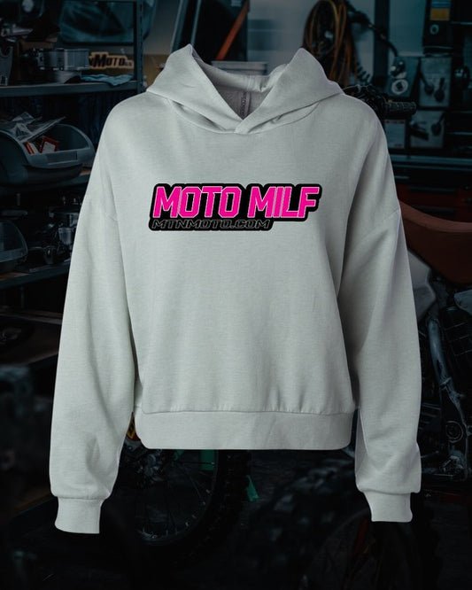 Moto Milf Womans Hoodie Sage